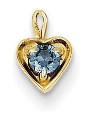 14k Yellow Gold June Birthstone Heart Charm. Metal Wt- 0.2g