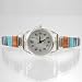 Turquoise and Sugilite Inlaid Sterling Silver Link Watch by Earl Plummer, #9946