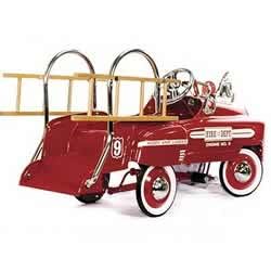 American-Retro Classic Pedal Fire Truck - Deluxe White Trim