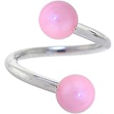 Light Pink MIRACLE BALL Spiral Twister Belly Ring