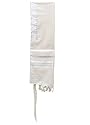 White & Silver Light Weight Wool Tallit 24"x72"