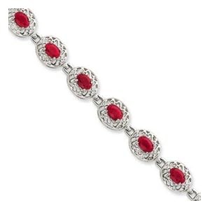 Sterling Silver Ruby Bracelet by