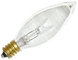 15 watt 130 volt B9.5 Candelabra Screw (E12) Base Clear Incandescent Light Bulb