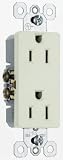 Pass & Seymour 885LACP TradeMaster 15 Amp 125-Volt AC Decorator Receptacle, Light Almond, 10-Pack