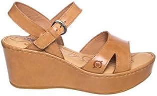 Born Womens Du Jour Wedge Sandal Luggage Size 6