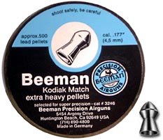 Beeman Kodiak Match Extra Heavy .177 Cal, 10.6 Grains, Pointed, 500/Tin
