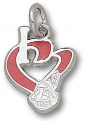 Cleveland Indians Sterling Silver ''I Heart'' Chief Wahoo 1/2'' Enamel Pendant