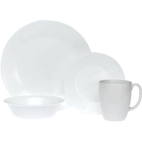 Corelle Livingware Winter Frost 16-Piece Dinnerware Set, Service for 4.