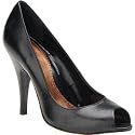 Luichiny Women's Millie Pump (10M, Black Leather)