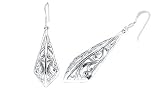 Filigree Style Drop Earrings Sterling Silver