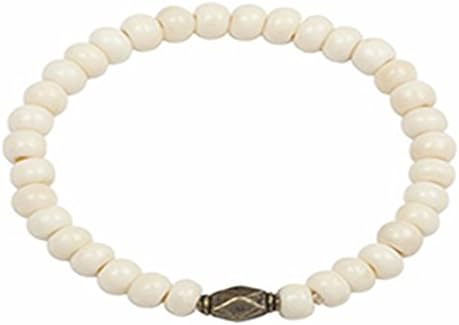 Women's Bone Stretch Bracelet with Antique Brass Charm by Made It!