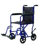 Lightweight Aluminum Transport Chair - Burgundy, 19, Swingaway Footrests