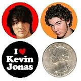 Kevin Jonas (Jonas Brothers) Set of 3 Buttons/pins 1