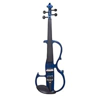 Cecilio CEVN-2BL 4/4 Full Size Electric Silent Violin w/ Solidwood Ebony Fitted in Blue Metallic