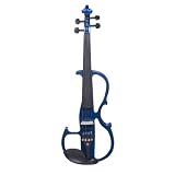 Cecilio CEVN-2BL Full Size Electric Silent Violin w/ Solidwood Ebony Fitted in Blue Metallic