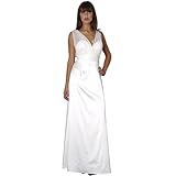 IMAGE OF Ivory Stretch Satin Evening Dress by Sean Collection (70064) XS