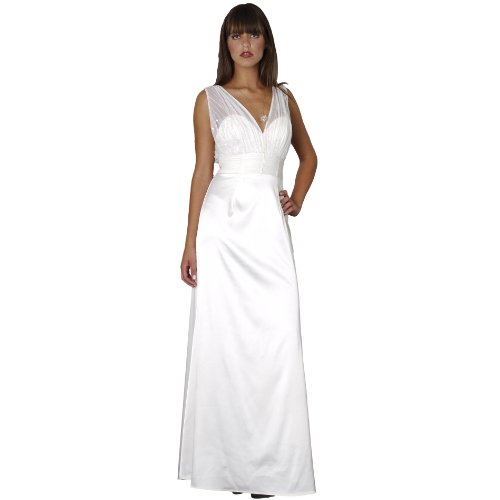 Ivory Stretch Satin Evening Dress by Sean Collection (70064) XS