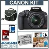 Canon EOS Rebel XS Digital SLR Camera / Lens Kit Black with EF-S 18-55mm f/3.5-5.6 IS Lens, 4GB SD Memory Card, Spare LP-E5 Lithium-Ion Rechargeable Battery. Slinger Camera Bag, Lightscoop - FREE: Red Giant Adorama Production Bundle for PC/Mac a $599.00 Retail Value