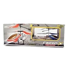 3 Channel FALCON X Electric Mini Indoor Co-Axial Full Metal Body Frame w/Led Lights & Built in Gyroscope R/C Remote Controlled Helicopter (colors may vary)