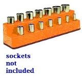 Tools & Hardware : Mechanics Time Saver 1484 - 3/8 in. Drive 14 Hole Solar Orange Impact Socket Holder - Mechanic's Time Savers - 1484