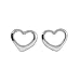 Eve's Addiction Sterling Silver Heart Shaped Stud Earrings