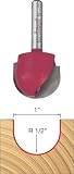 Freud 18-113 1-Inch Diameter Round Nose Router Bit with 1/4-Inch Shank