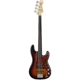 Fender Tony Franklin Fretless Precision Bass with Deluxe Black Hardshell Case- 3-Tone Sunburst