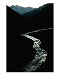 Glistening in the Light, the Obhingo River Flows Down Through the Mountain Vall Eys of Tajikistan Photographic Poster Print by Barry Tessman, 12x16