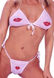 Buy Opaque Lips Print Top with Matching String Thong