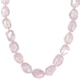 14k Yellow Gold Rose Quartz Necklace, 18"