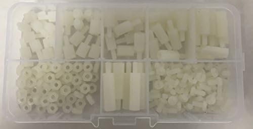 Taken by RC 180pcs/box M3 Length 6mm Nylon Hex Thread Standoff Spacers Screw/ Nut Assortment Kits Plastic Screws M3*6 to M3*20