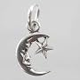 Tiny Man in the Moon and Star Charm in Sterling Silver, #9522
