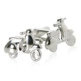 Retro Vespa Style Scooter Silver Cufflinks with Presentation Box