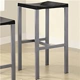 29 STOOL,SILVER&BLACK/F 16Lx14Wx29H