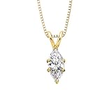 0.26 ct. G - SI1 Marquise Cut Diamond Solitaire Pendant with Chain