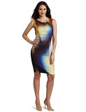 Nicole Miller Women's Sleeveless Tucked Dress with Ombre Print