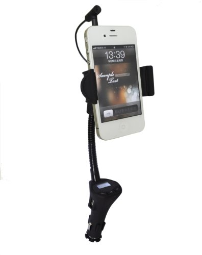PUREX Technology DLX-29 all in one FM Transmitter, charger, and cellphone car mount for smartphone 3.5