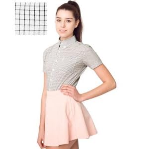 Buy American Apparel Unisex Plaid Short Sleeve Button-Up Shirt by American Apparel