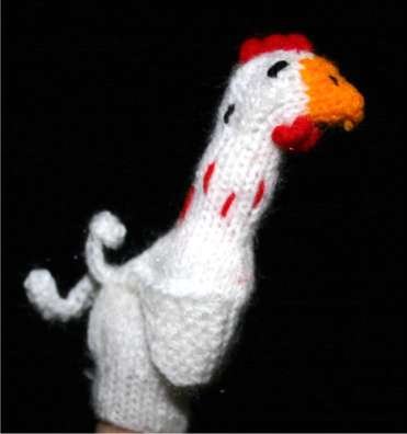 Childrens Toyshop  Toys : Finger Puppet Educational Toy Hand Knit Soft Wool FP_HENWHITE