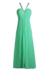 V-neck Sleeveless Chiffon Crystal Beaded Crystals Evening Dress/Prom Dress/Wedding Dress 