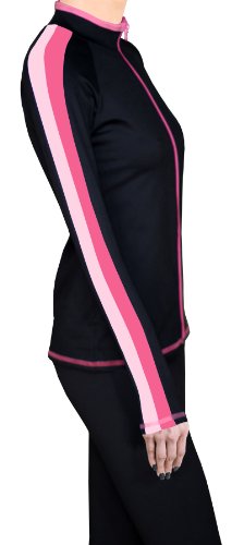 Figure Skating Jacket with 2-Tone Side Stripe - Bubble Gum