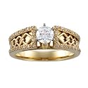14K Yellow Gold Diamond Celtic Style Engagement Ring Semimount - 0.16 Ct. - CENTER STONE NOT INCLUDED