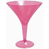 Pink Plastic 8oz Martini Glasses 20ct