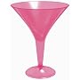 Pink Plastic 8oz Martini Glasses 20ct