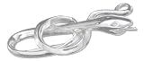 Sterling Silver Twisted High Polish Snake Pin
