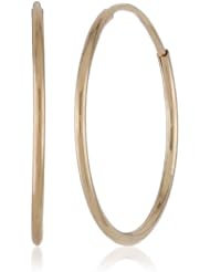 Duragold 14k Gold Endless Hoop Earrings, (0.6" Diameter)