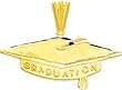 14K Gold Diamond Cut Graduation Charm