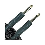 Musicians Gear Tweed 1/4" Straight Instrument Cable, Black 10 Foot