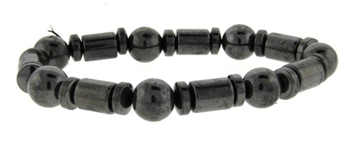 Hematite Bracelet   Magnetic   Round  Barrel and Disc Beads