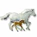 Clearly Charming Mare And Her Foal Sterling Silver and Enamel Pin